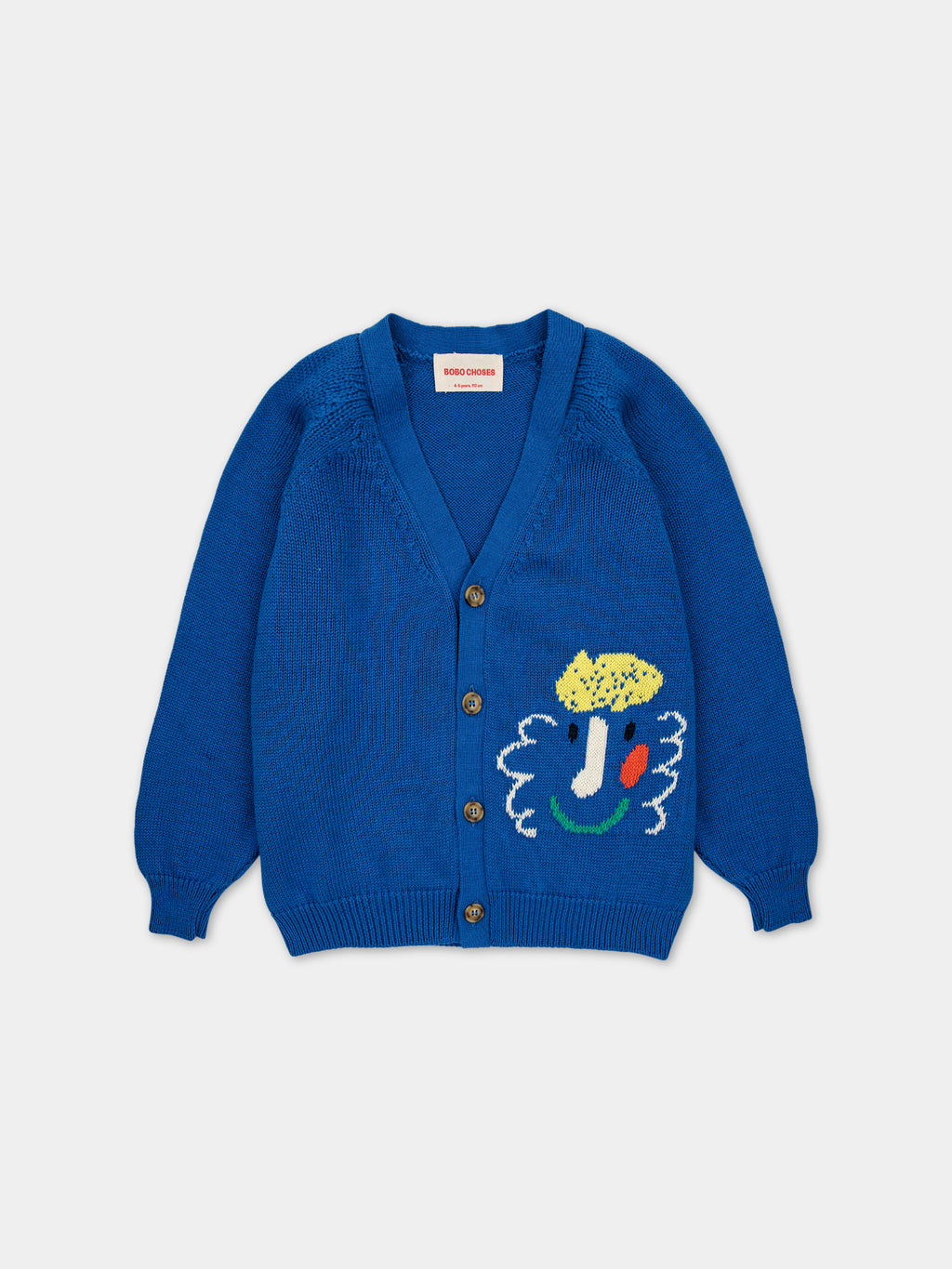 Blue cardigan for kids with embroidered pattern